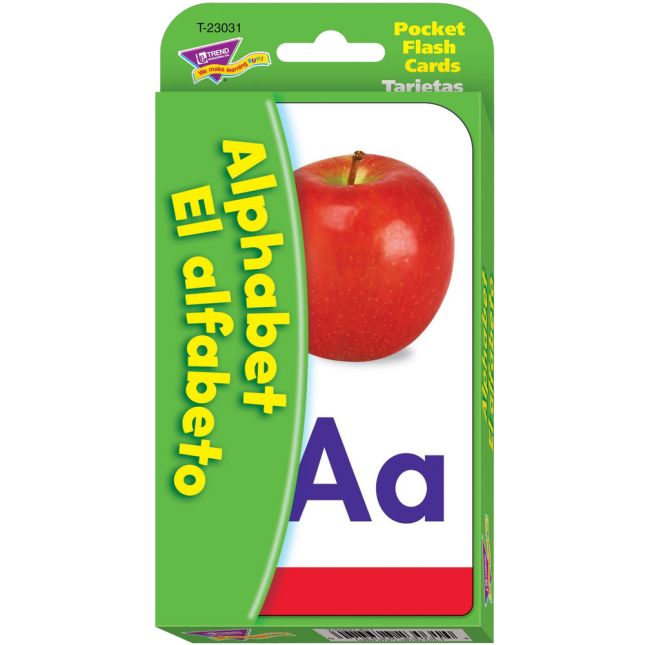 Alphabet/El Alfabeto (English/Spanish) Pocket Flash Cards - 56