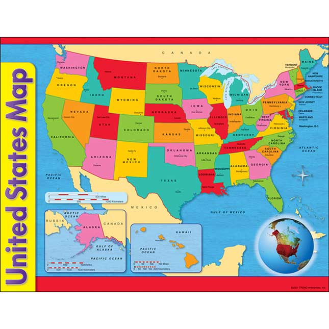 United States Map Learning Chart