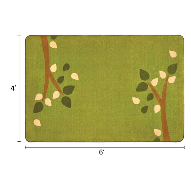 KIDSoft Branching Out Rug  Green  4' X 6' - 1 rug