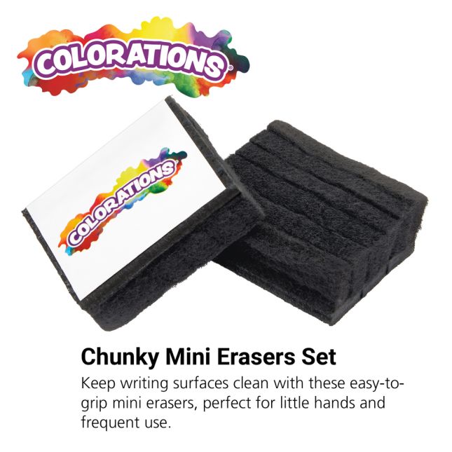 Colorations Chunky Mini Erasers - Set of 10