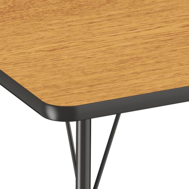 30" x 72" Rectangle Table, Oak/Black