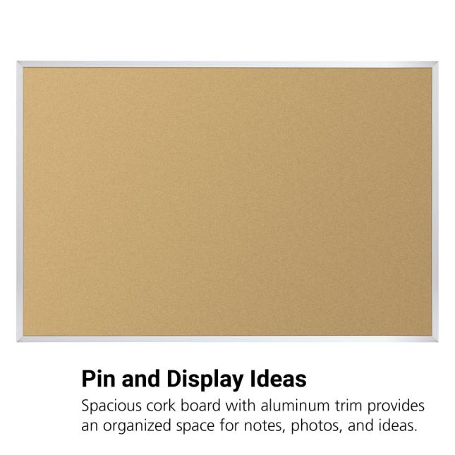3' X 4' Value-Tak Cork Board Aluminum Trim