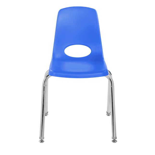 16" Black Stack Chair with Swivel Glides, 6-Pack - Blue