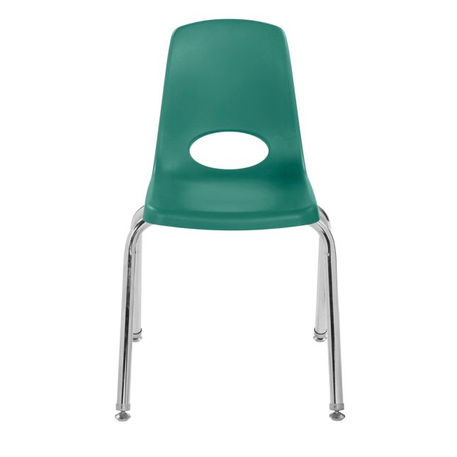 16" Black Stack Chair with Swivel Glides, 6-Pack - Green