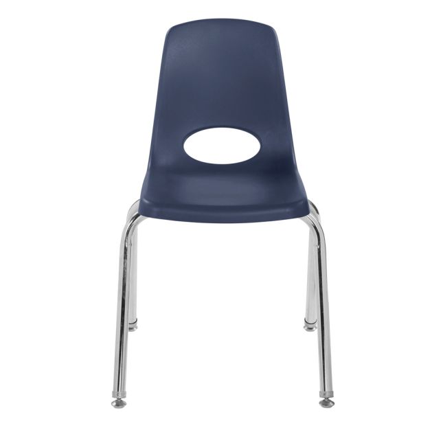 16" Stack Chair with Swivel Glides, 6-Pack - Navy