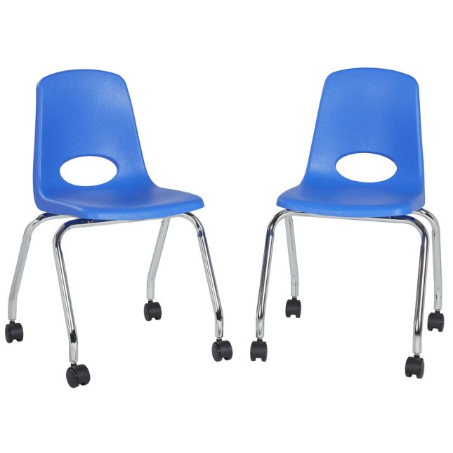 18" Mobile Chair with Casters, 2-Pack - Yellow