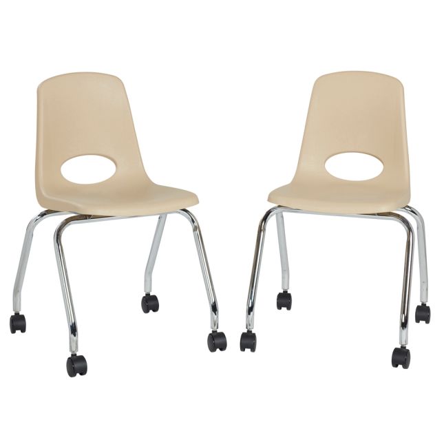 18" Mobile Chair with Casters, 2-Pack - Sand