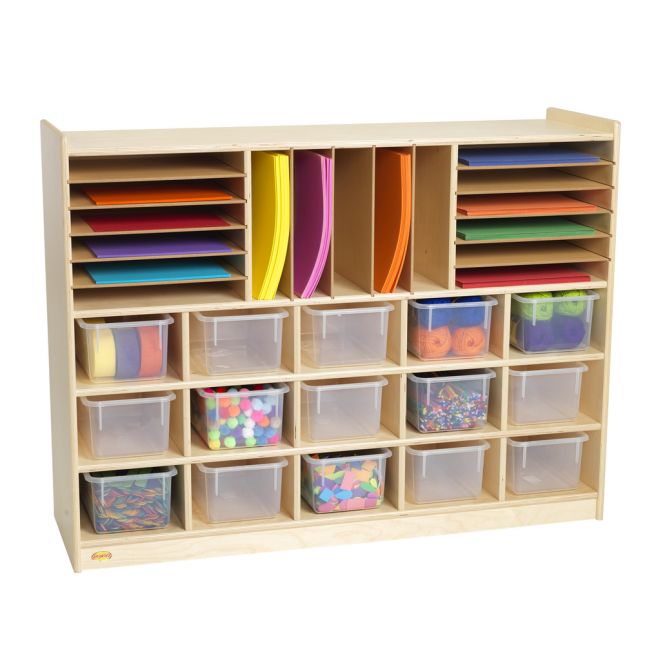 Angeles® Sectioned Mobile Storage - With Clear Trays and Casters_1