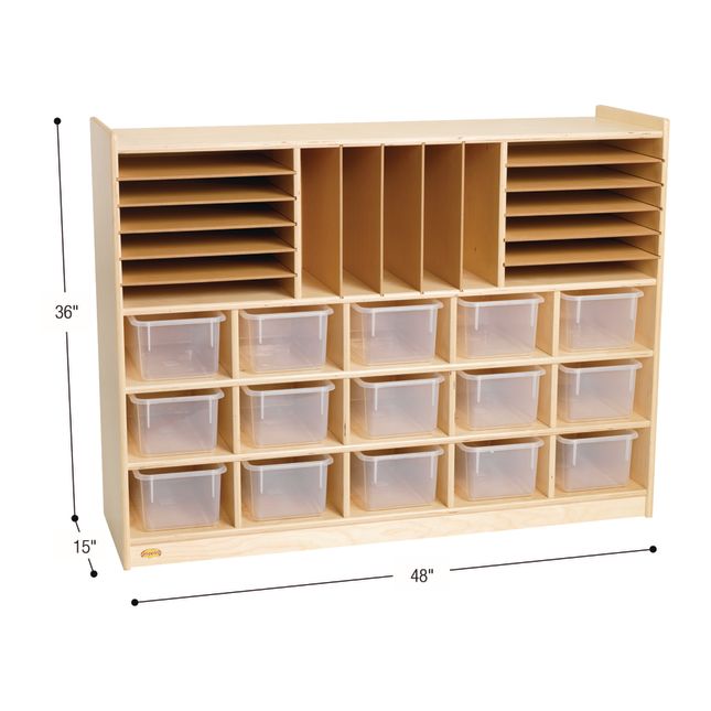 Angeles® Sectioned Mobile Storage - With Clear Trays and Casters_2