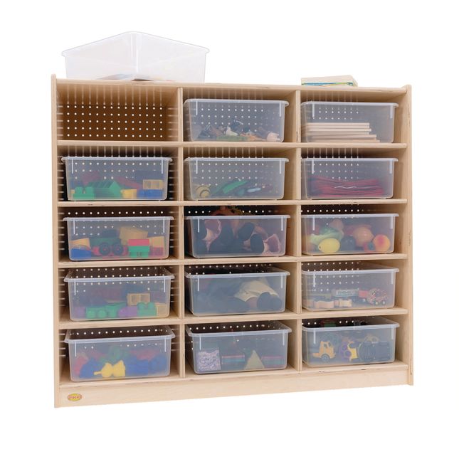 Angeles® Mobile 15-Tray Storage Cabinet with Casters and Clear Trays_1