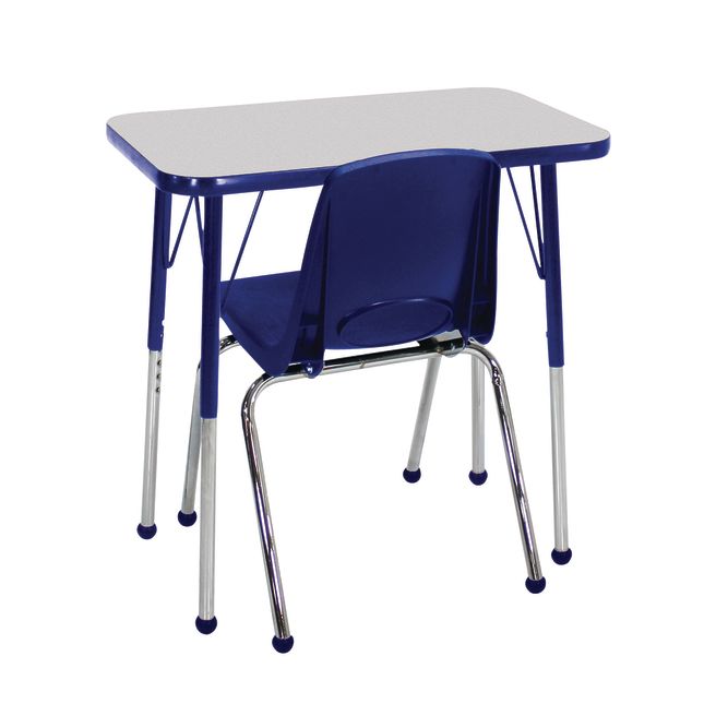 Single Student Table with 12&#034;H Chair Set, Gray/Blue