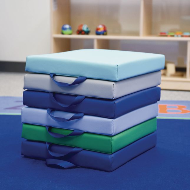 Square Floor Cushions 6 piece set, Contemporary