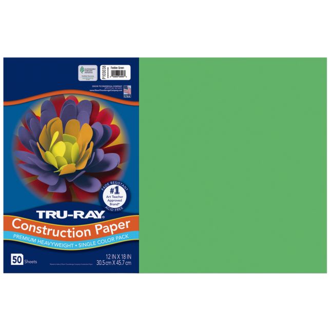 Tru-Ray® Sulphite Construction Paper, 12" x 18" - 50 Sheets