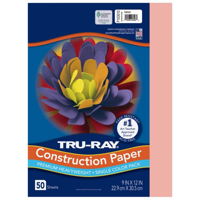 Tru-Ray Sulphite Construction Paper, 12 x 18 Inches, Assorted Standard  Color, Pack of 50