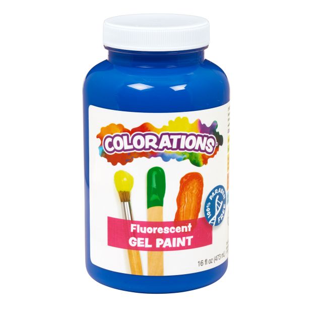 Colorations® Paraben-Free Fluorescent Gel Paint, Neon Blue- 16