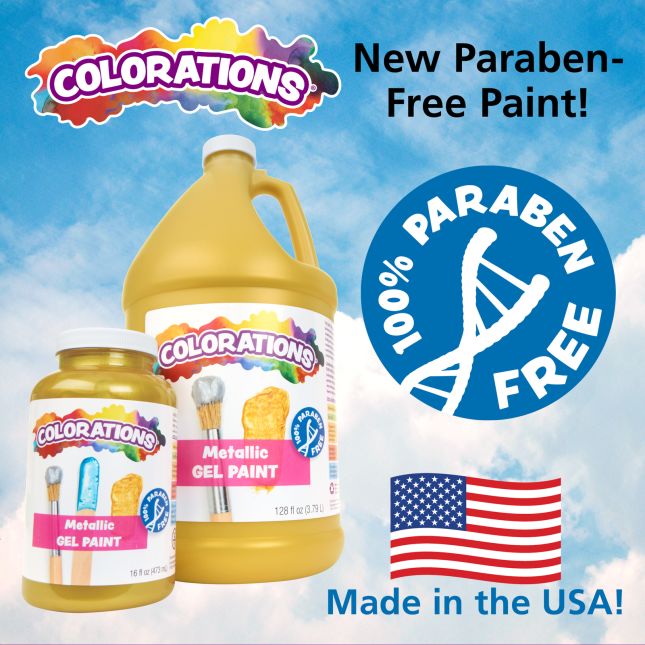 Colorations® Paraben-Free Metallic Gel Paint, Blue - 16 oz.