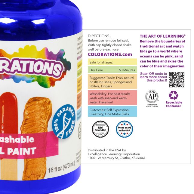 Colorations® Washable Gel Paint 16 oz.