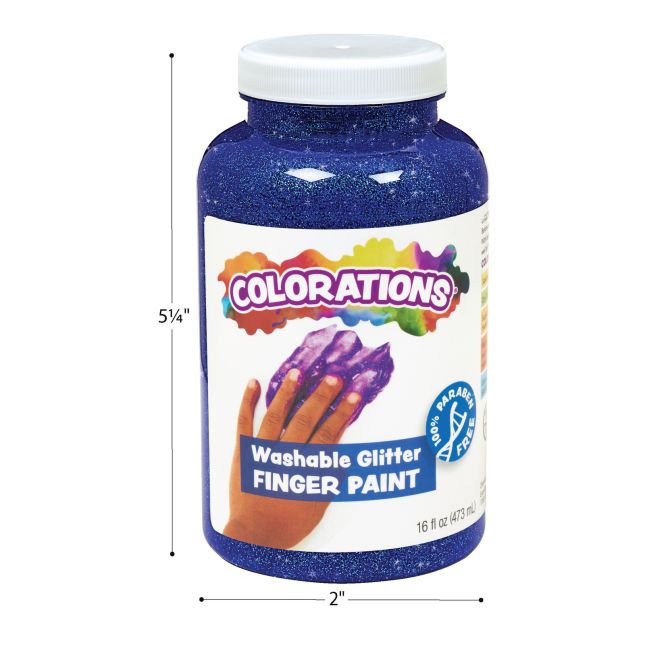 Colorations® Paraben-Free Washable Glitter Finger Paint, White - 16 oz.