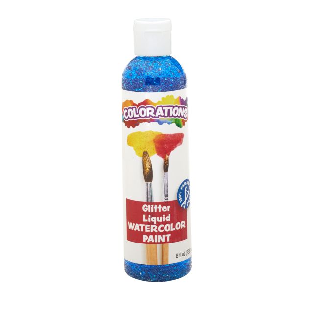 Colorations® Paraben-Free Glitter Liquid Watercolor™, Blue - 8 oz.