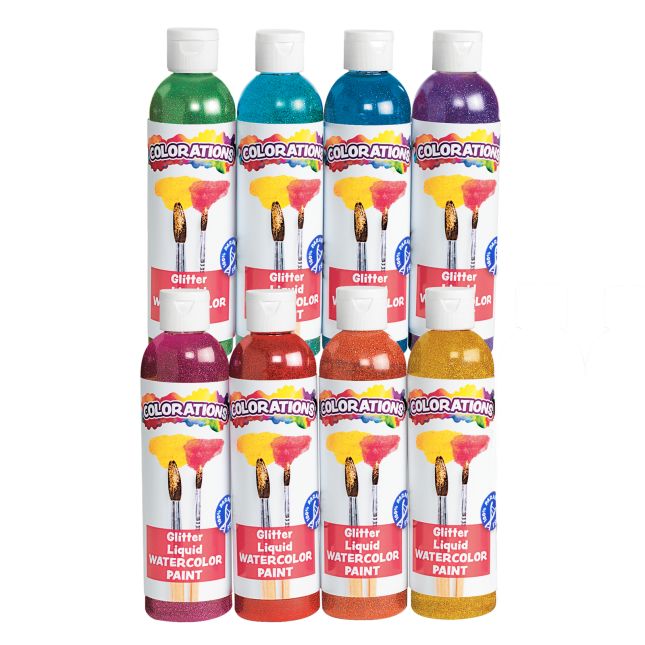 Colorations® Paraben-Free Glitter Liquid Watercolor™, Green - 8 oz.
