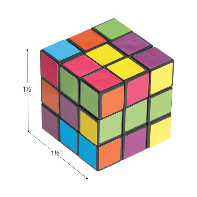 Bright Mini Puzzle Cubes - 12 Pack
