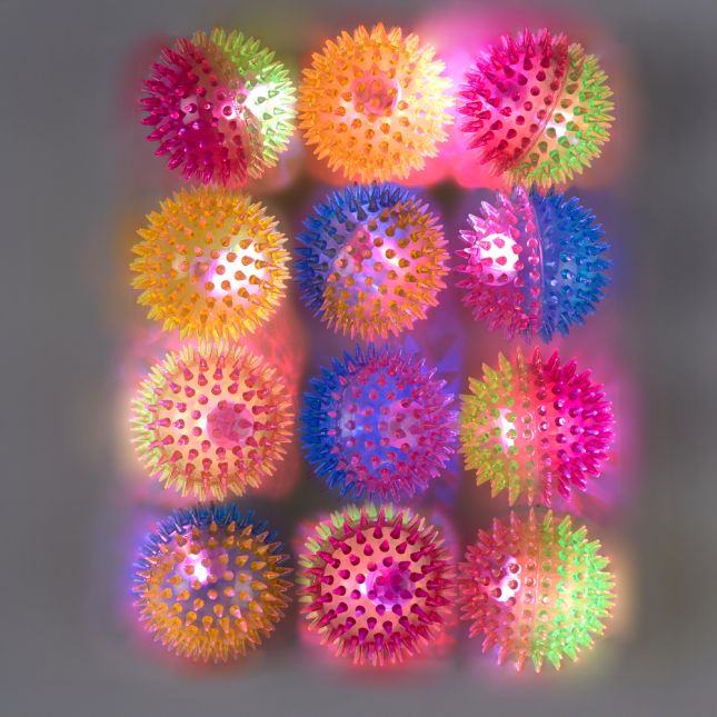 Light-Up Two-Tone Bouncy Ball Assortment - 12 Pack