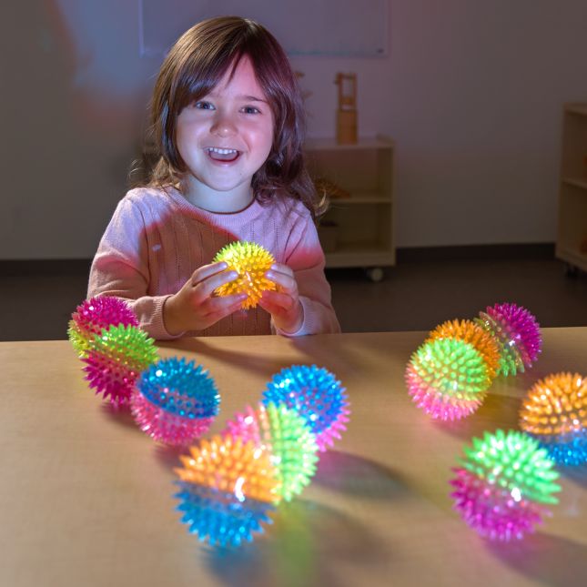 Light-Up Two-Tone Bouncy Ball Assortment - 12 Pack