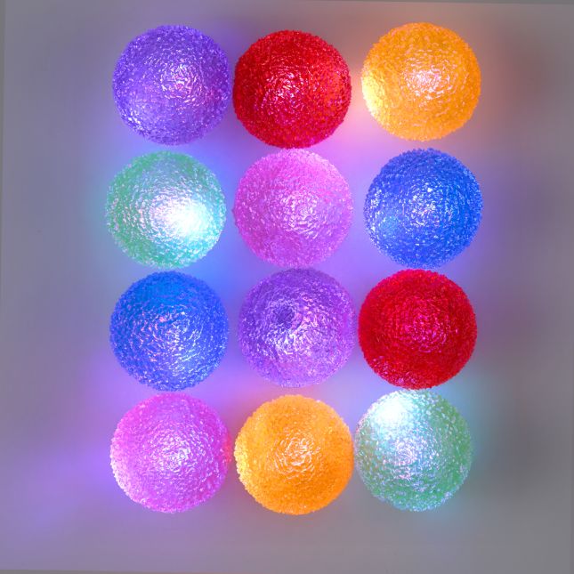 Light-Up Textured Bouncy Balls - 12 Pack
