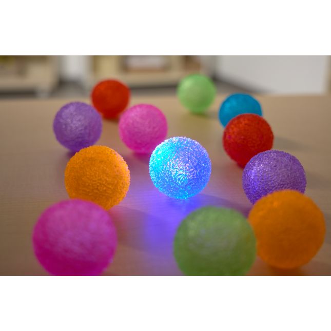 Light-Up Textured Bouncy Balls - 12 Pack