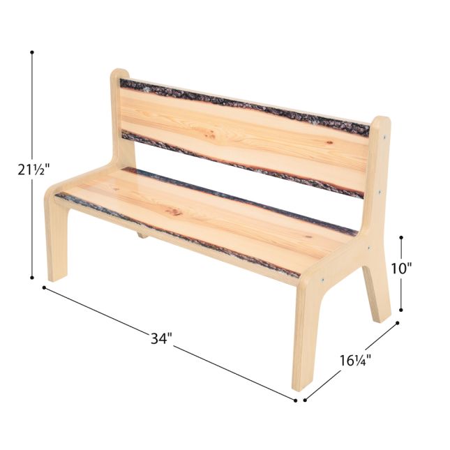Whitney Brothers® Nature View Live Edge Bench - 10" H