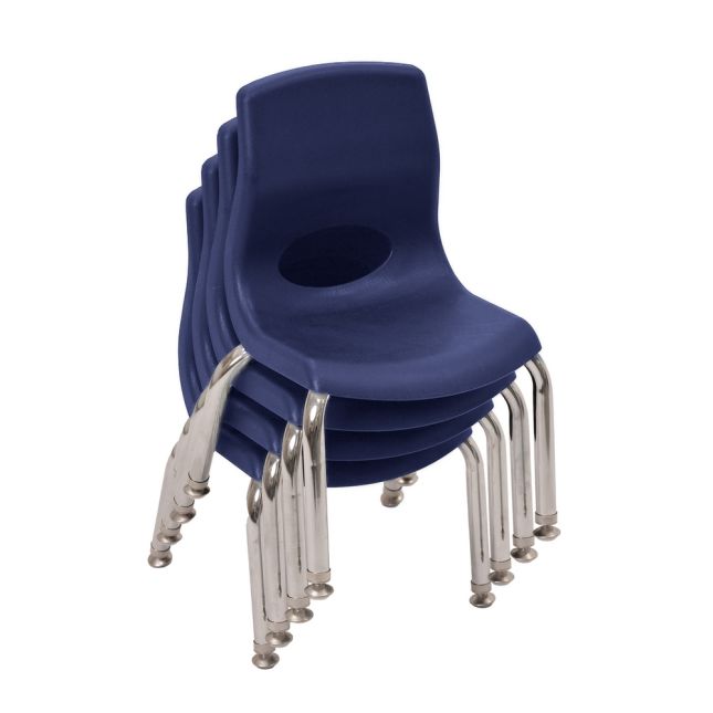 Angeles® MyPosture™ Plus 10" Chair - with Chrome Legs - Set of 4 - Navy