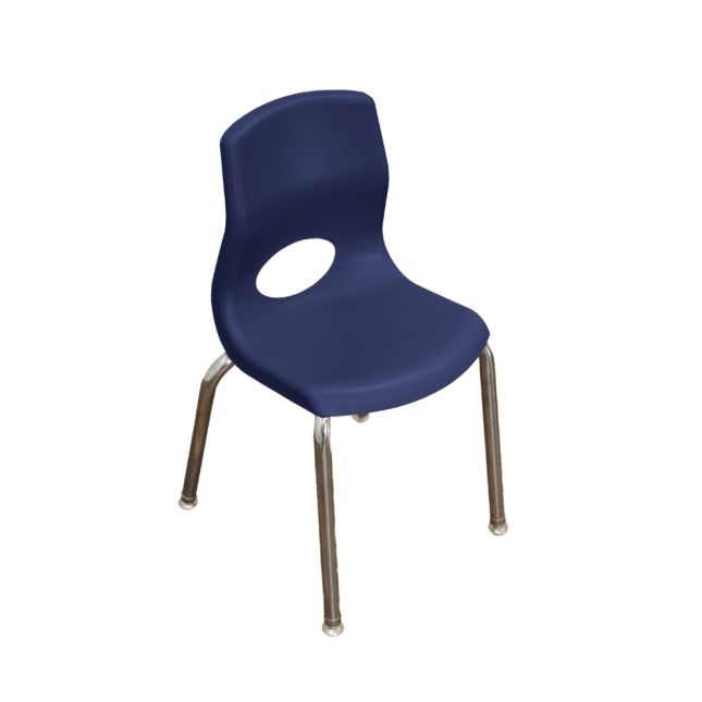 Angeles® MyPosture™ Plus 14" Chair - with Chrome Legs - Set of 4 - Navy