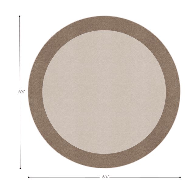 Easy Going 5'4" Round area rug in color Brown