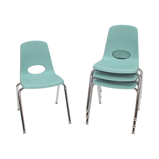 18" Stack Chair with Swivel Glides, 4-Pack-Seafoam