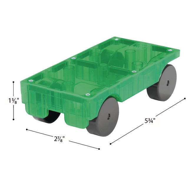 Magna-Tiles® Car Expansion Green and Yellow - 2pcs