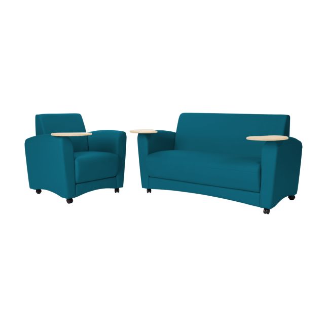Pro Series Upholstered Common Area Sofa with Tablet - Teal