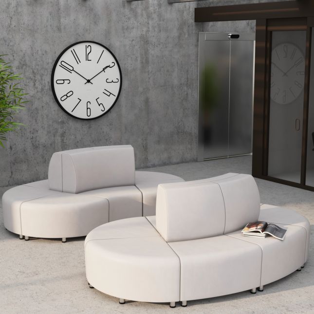Pro Series Connect Curved Wavelet Seating, 7-Piece Set - Gray