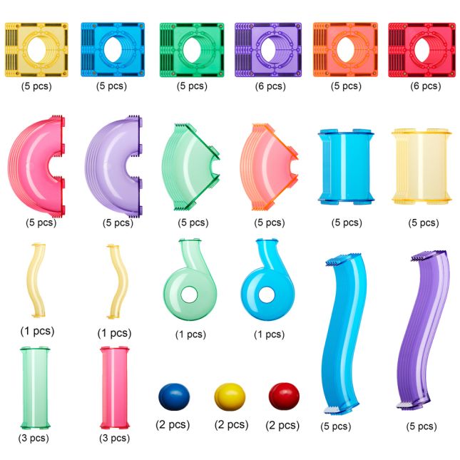 Learn and Grow Toys - Magnetic Ball Run Expansion - 88pcs