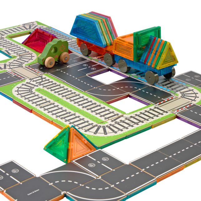 Train and Road Toppers with Tiles Kit - 226pcs