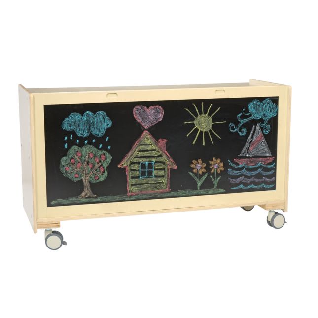 Environments® SmartSwitch Storage - Mobile 24" 2-Shelf - Black Board/White Board - Assembled
