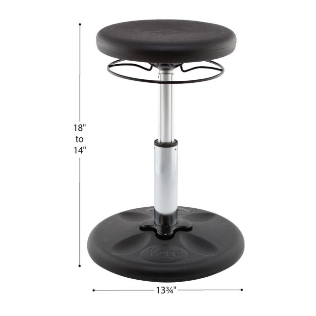 Kore Design™ Kids Adjustable Standard Wobble Chair 14-19" - Black