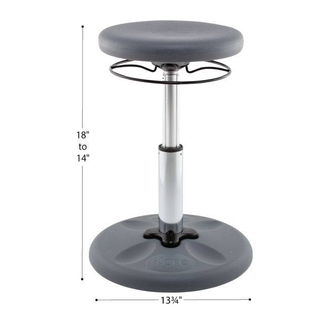Kore Design™ Kids Adjustable Standard Wobble Chair 14-19" - Gray