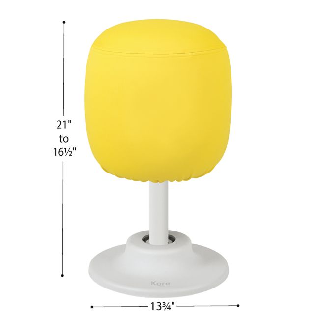 Kore Design™ Kids Adjustable Pivot Stool Tall (16.5" to 21") - Yellow