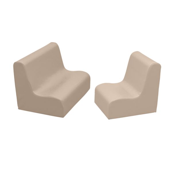 Happy Hangout Contour Chair and Sofa Set - Sand