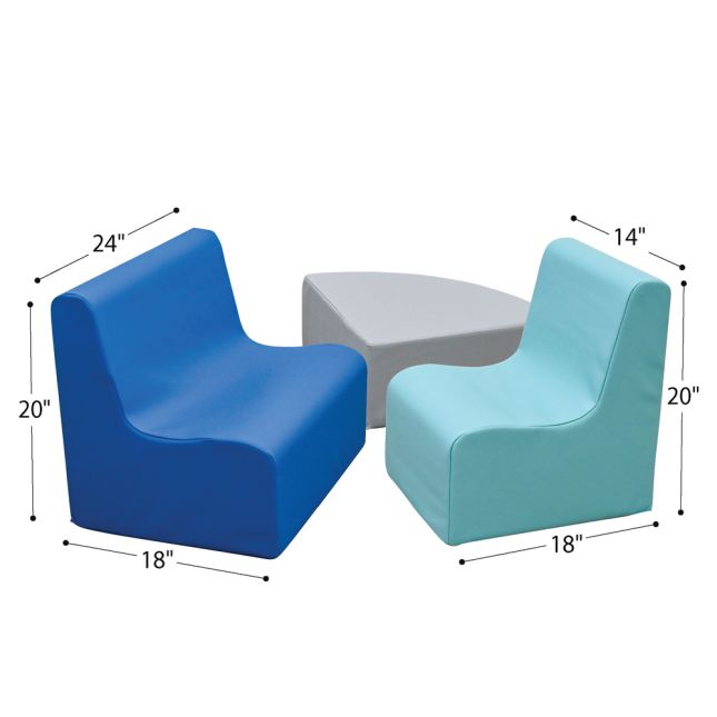 Happy Hangout Medium Contour Seating Set of 3 - Tranquility