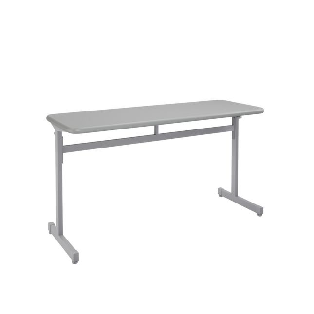 Silhouette® Two-Student Desk - North Sea Gray