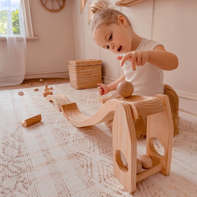 Large Wooden Ball Run w/ 3 balls