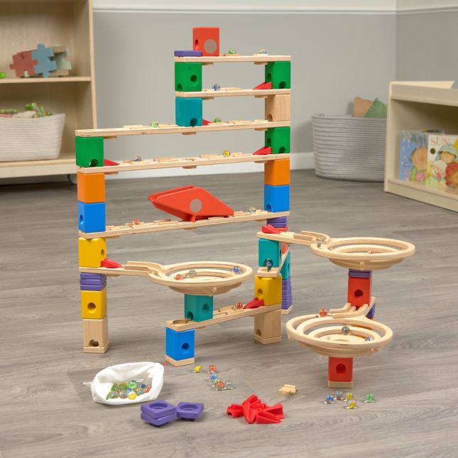 Quadrilla Vertigo Wooden Marble Ball Run - 134pcs