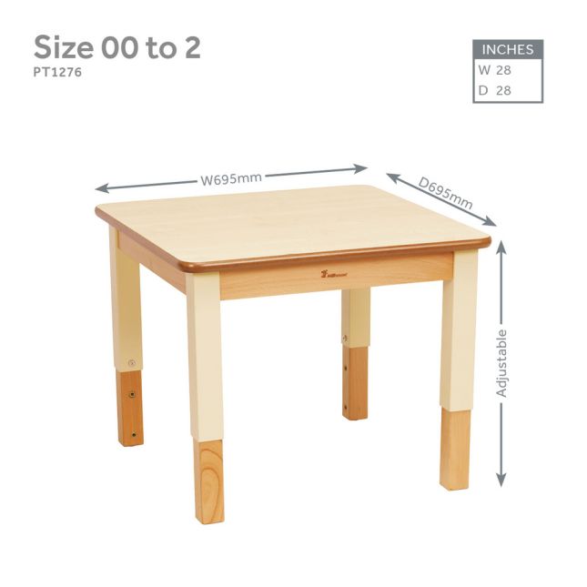 Millhouse Medium Square Table Height Adjustable