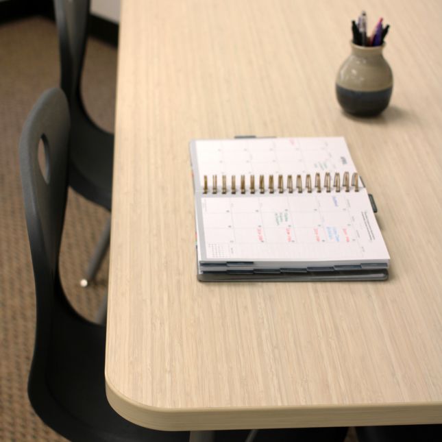 24" x 48" Rectangle La Madera Activity Table with Standard Legs - Sanddrift/Silver